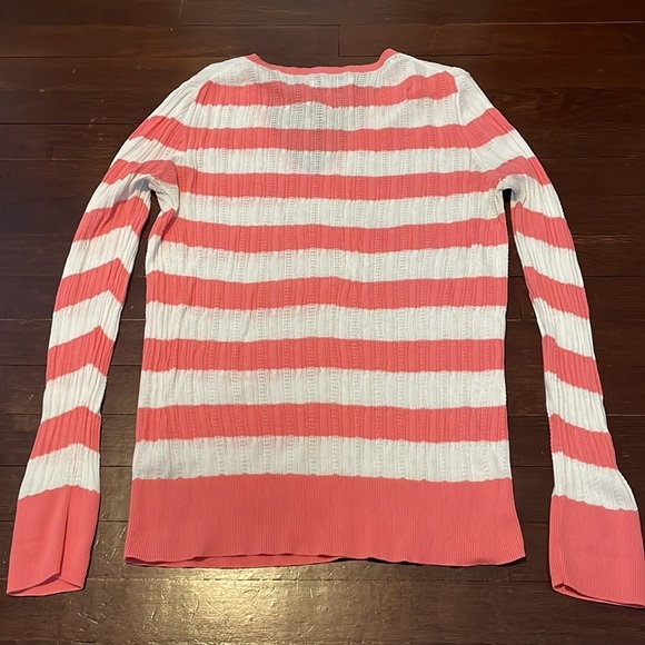 Women's Old Navy Striped Thin Long Sleeve V-Neck Sweater Large - Picture 6 of 8